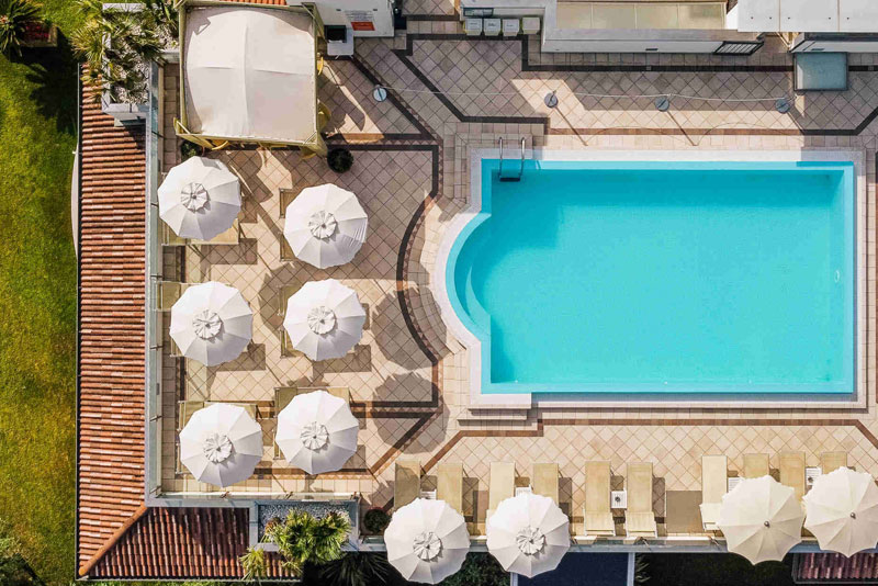 Vista dell’Hotel Arena a Sirmione vicino al lago di Garda